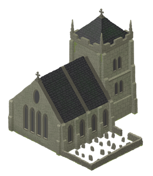 Isometric medieval church