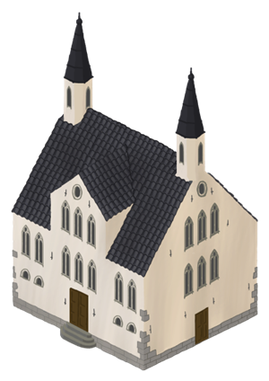 Isometric medieval town hall