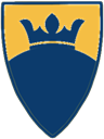 Blue and gold crowned faction crest